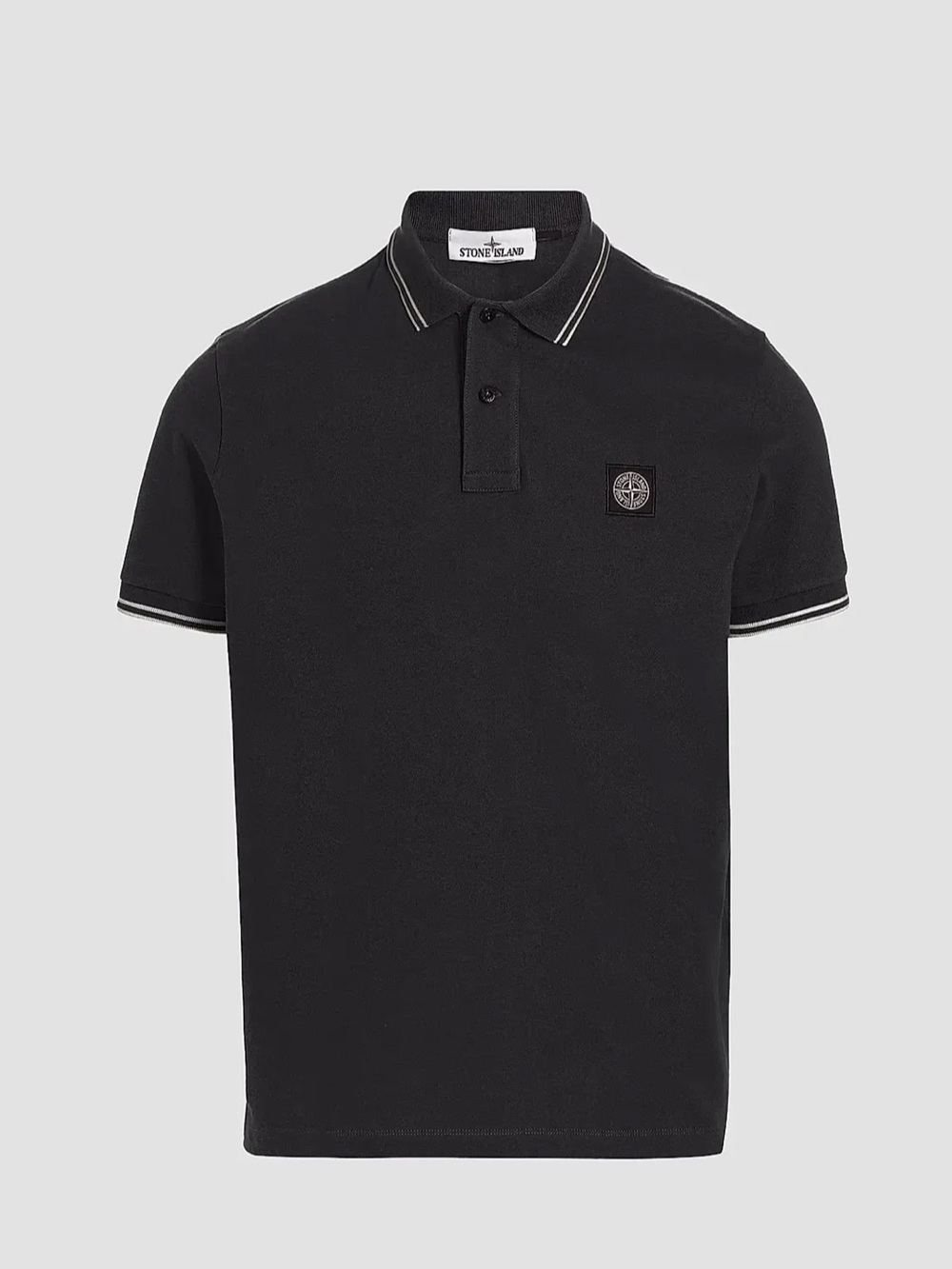 Stone Island Cotton-Blend Patch Polo Shirt Black Men’s Medium